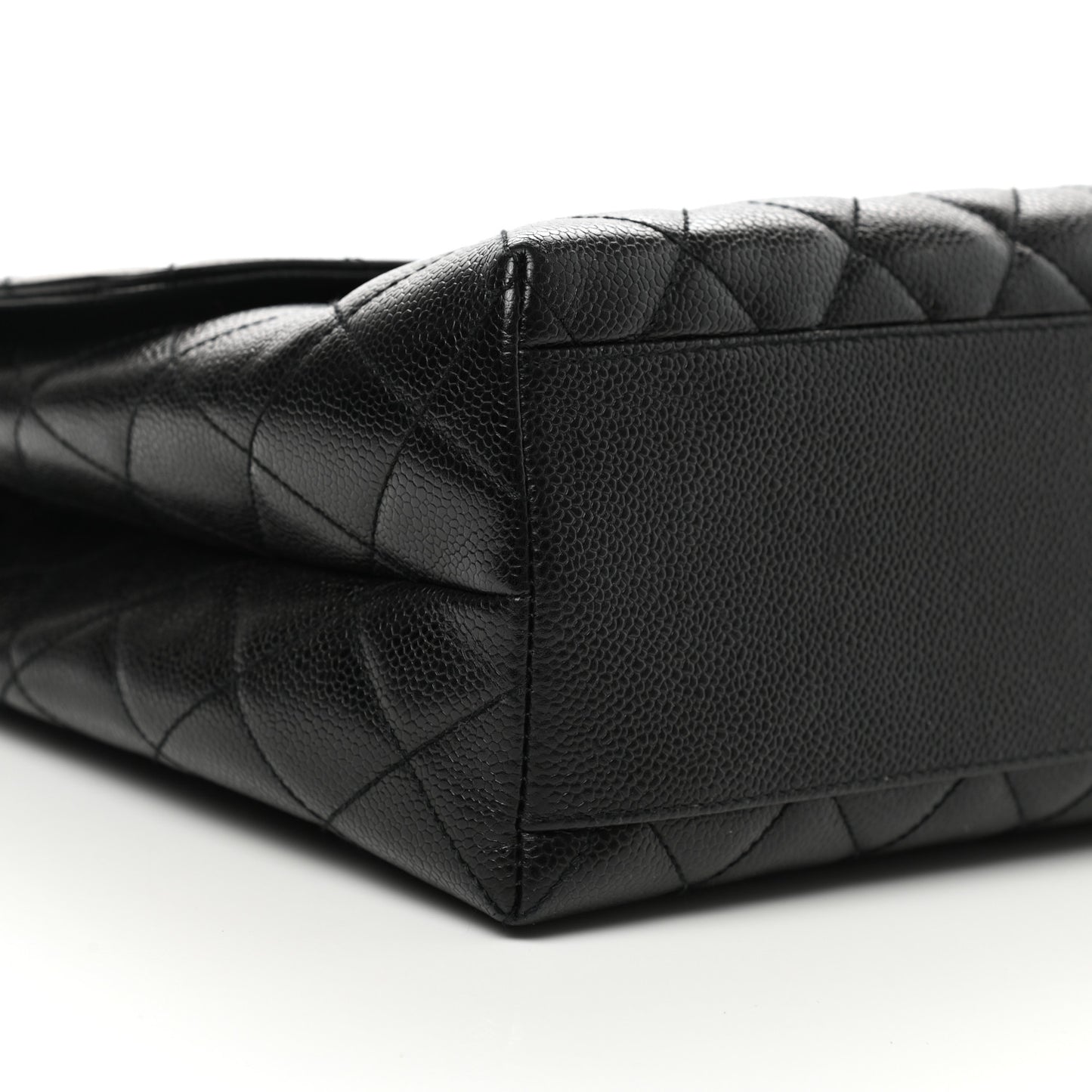 Caviar Quilted Jumbo Kelly Flap Black