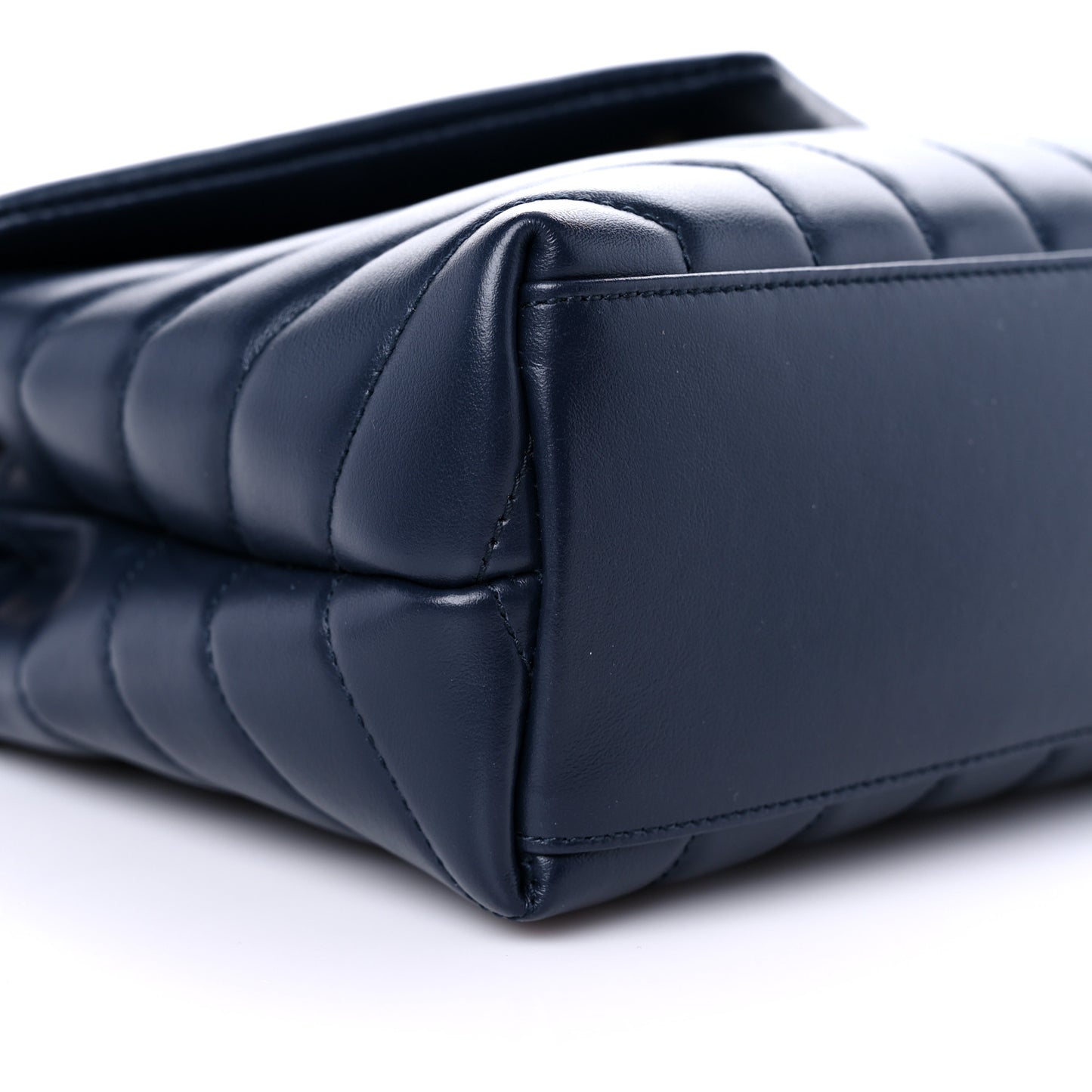 Calfskin Y Quilted Monogram Small Loulou Chain Satchel Denim Brut