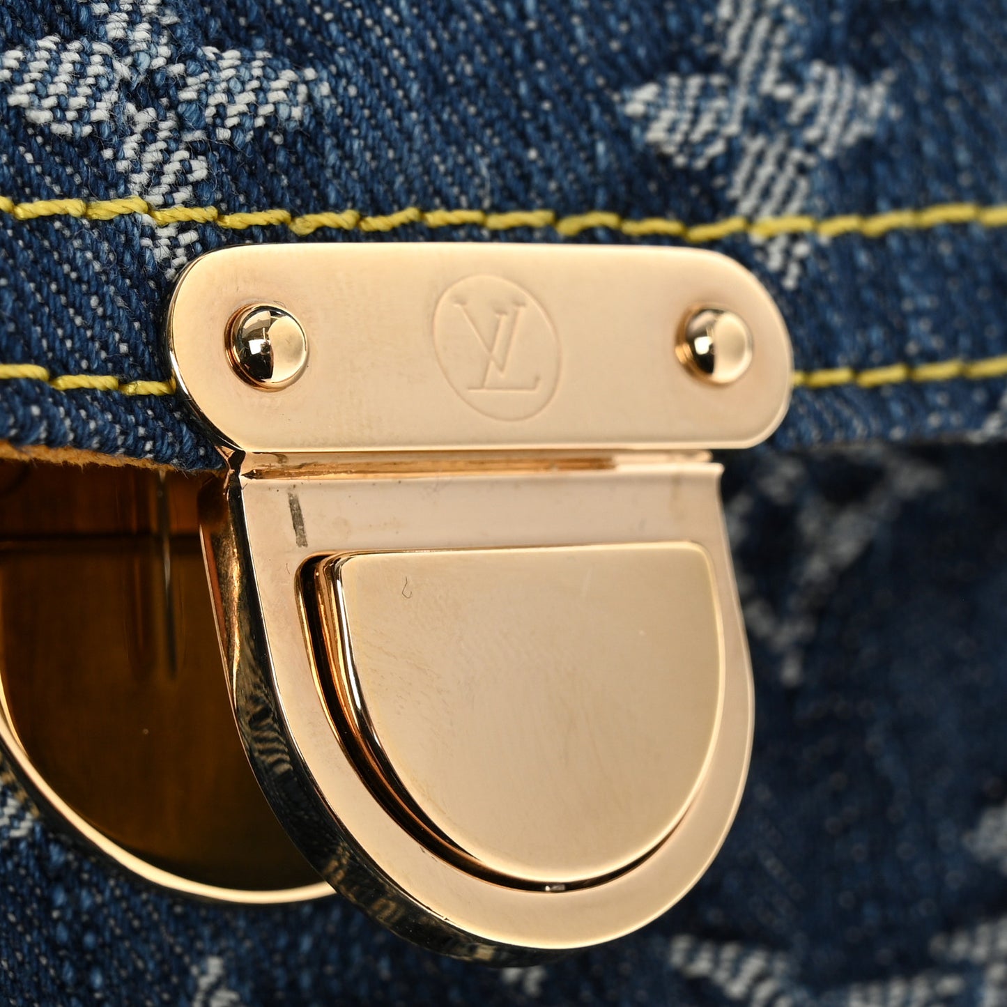 Monogram Denim Pochette Plat Clutch Blue