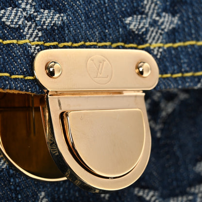 Louis Vuitton Monogram Denim Pochette Plat Clutch Blue 8 of 9
