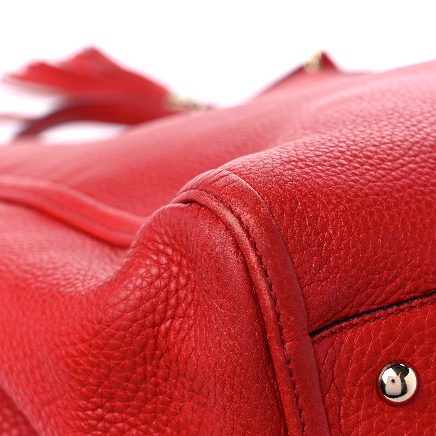 Gucci Pebbled Calfskin Large Soho Shoulder Bag Red 10 of 18