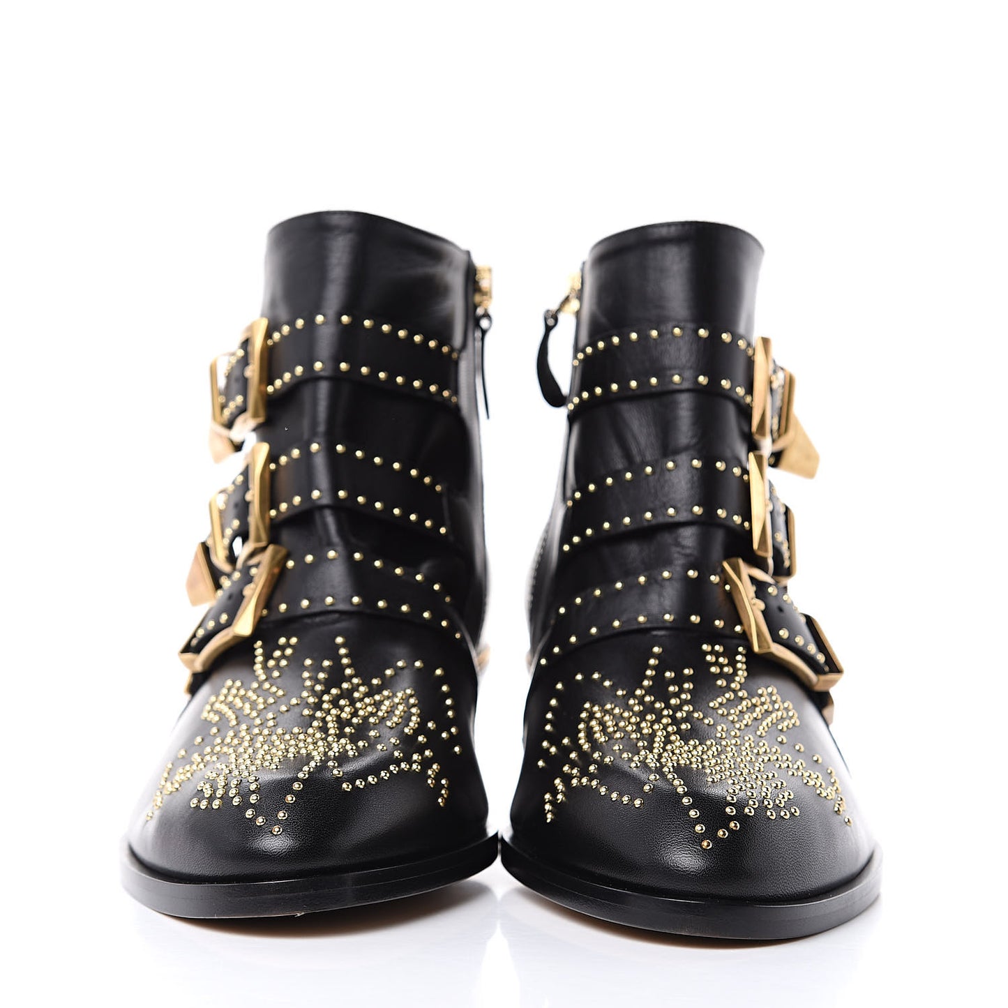 Nappa Sheepskin Studded Susanna Ankle Boots 39.5 Black