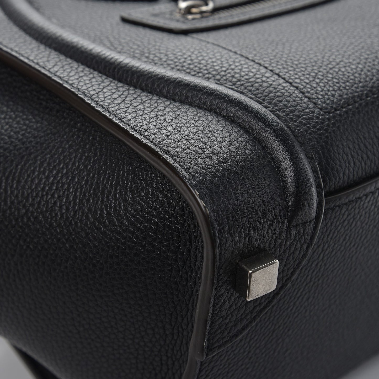 Drummed Calfskin Micro Luggage Black