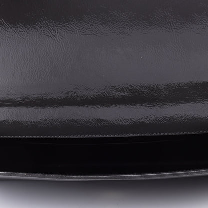 Saint Laurent Textured Patent Monogram Large Belle De Jour Clutch Light Seppia 4 of 4