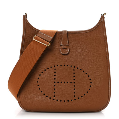 Hermes Taurillon Clemence Evelyne III PM Gold 1 of 10