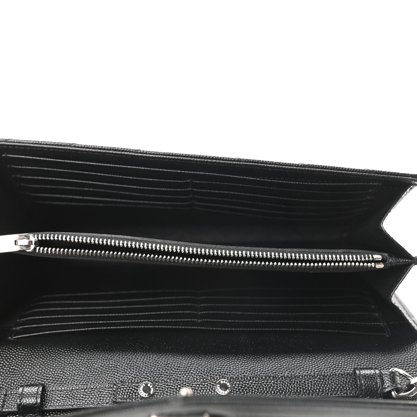 Grain De Poudre Matelasse Chevron Monogram Chain Wallet Black