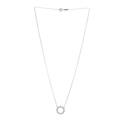 Tiffany Platinum Diamond Small Open Circle Pendant Necklace 3 of 5
