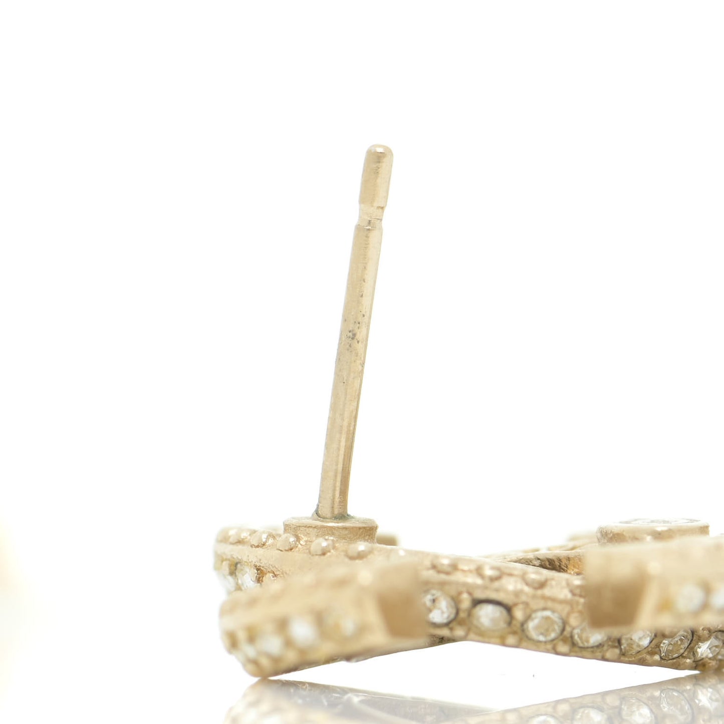 Crystal Pearl CC Drop Earrings Gold