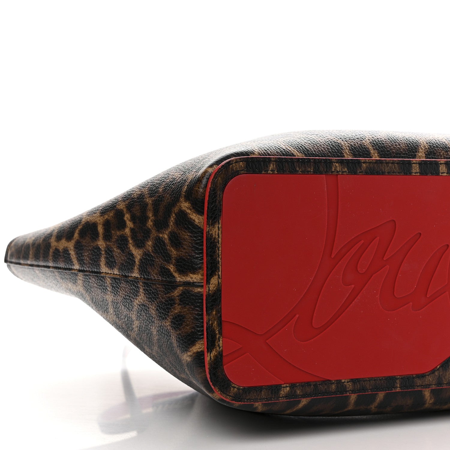 Christian Louboutin Calfskin Empire Leopard Print Spiked Large Cabarock Shopper Tote Brown 8 of 10