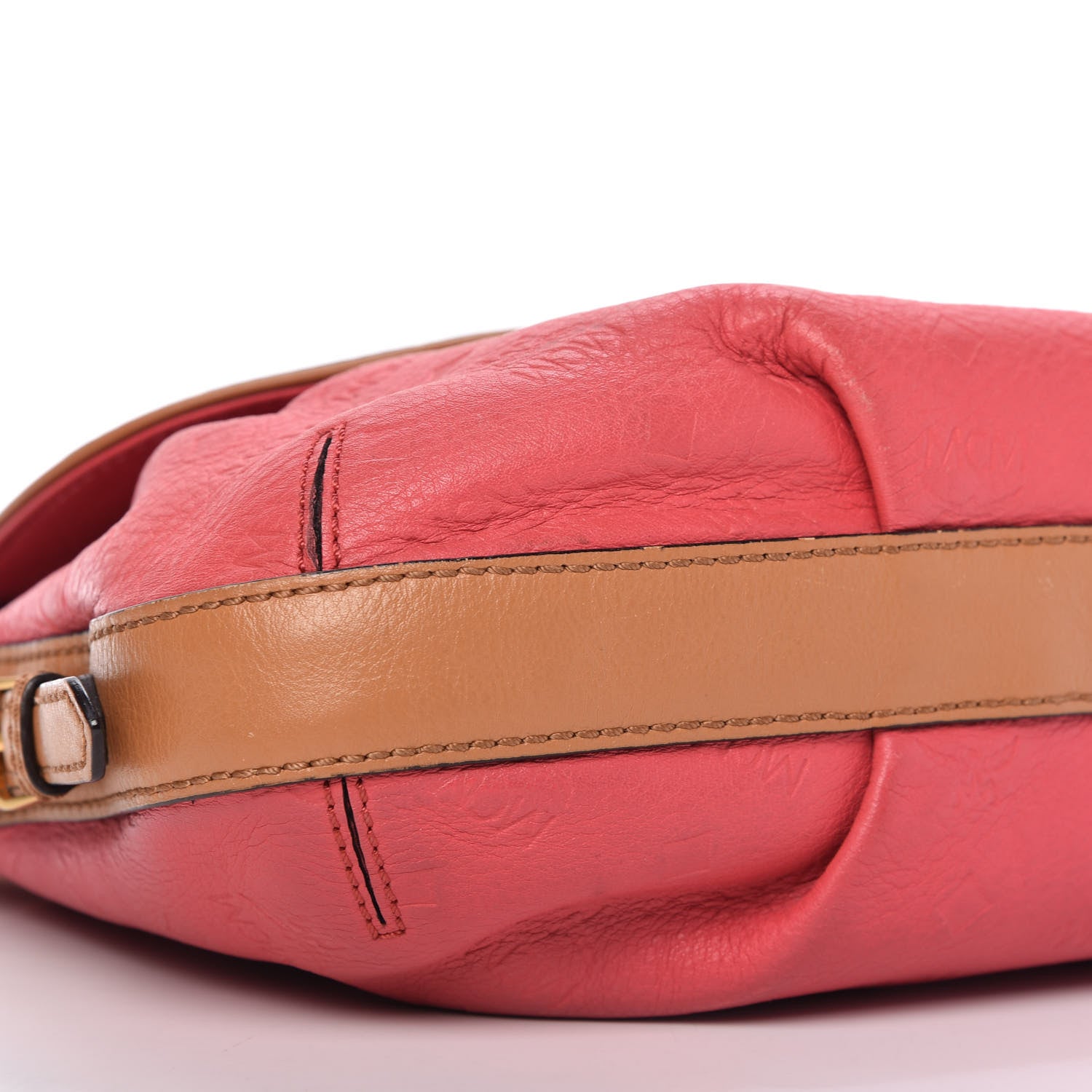 MCM Calfskin Ottomar Monogram Shoulder Bag Pink 6 of 9