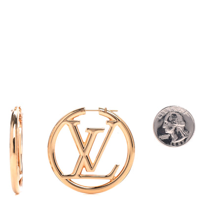 Louis Vuitton Metal Louise Hoop Earrings Gold 3 of 6