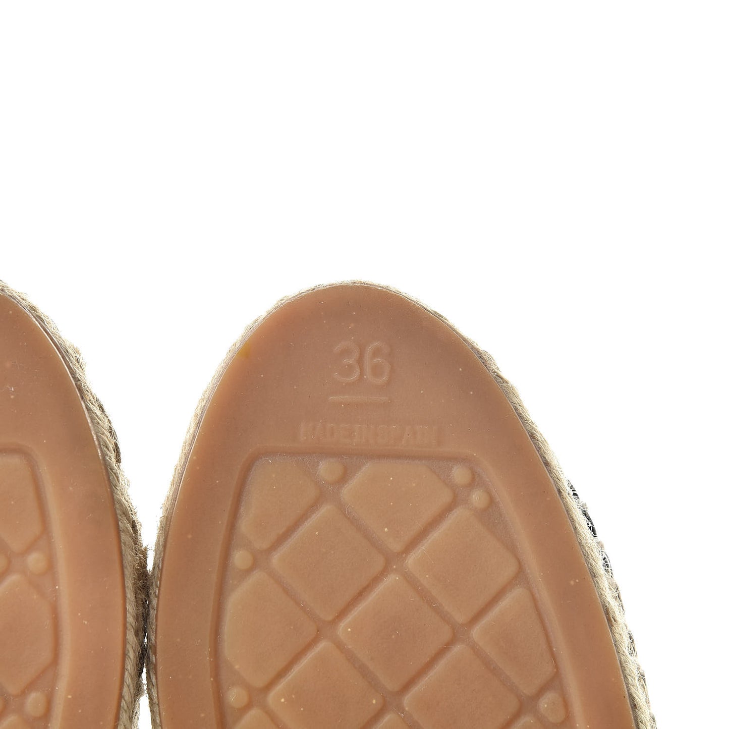Lambskin CC Espadrilles 36 Beige Black