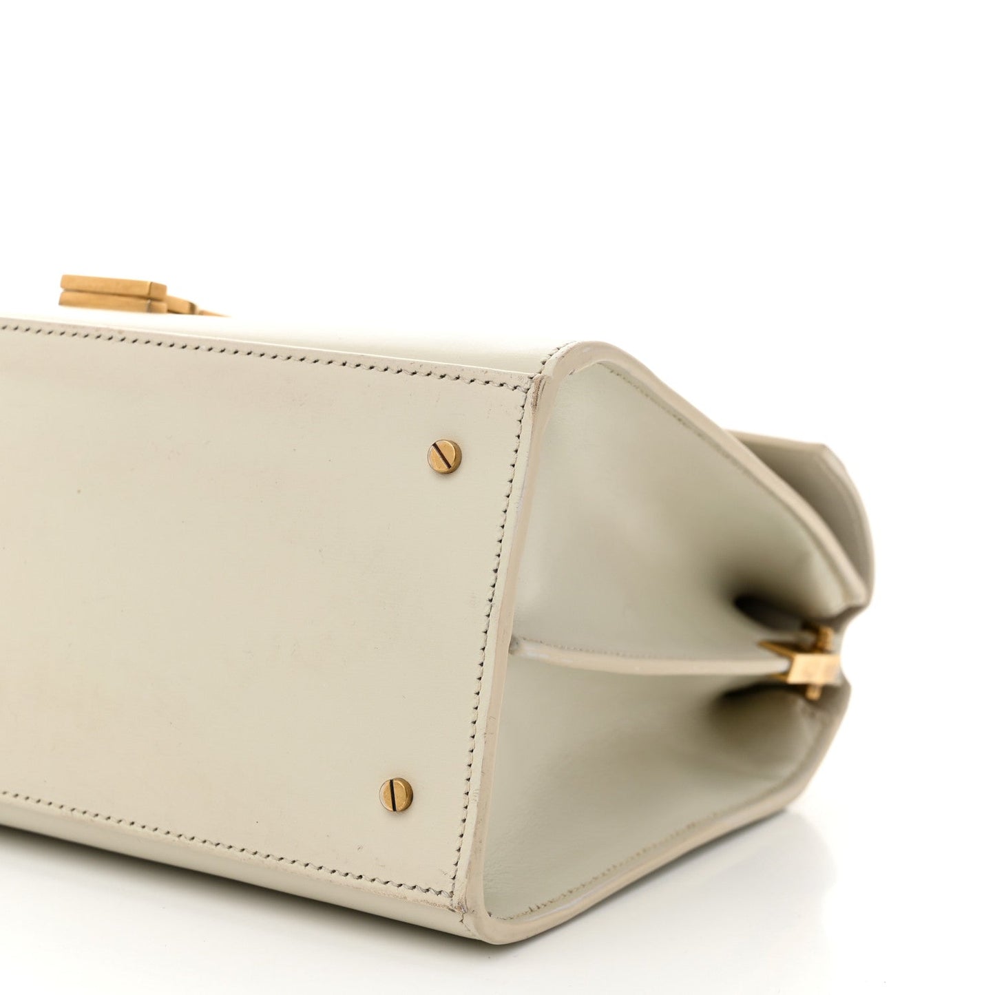 Smooth Calfskin Medium Classic Monogram Cassandra Top Handle Crema Soft Rouge Legion