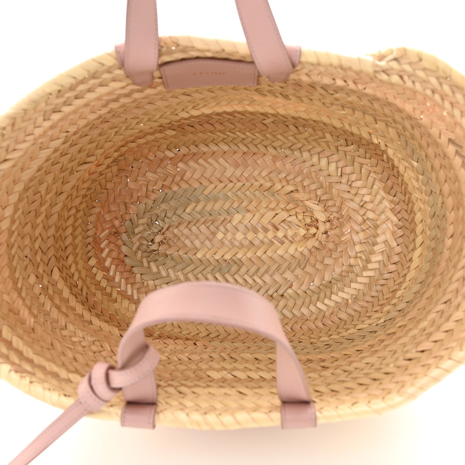 Celine Raffia Calfskin Triomphe Teen Panier Vintage Pink 5 of 9