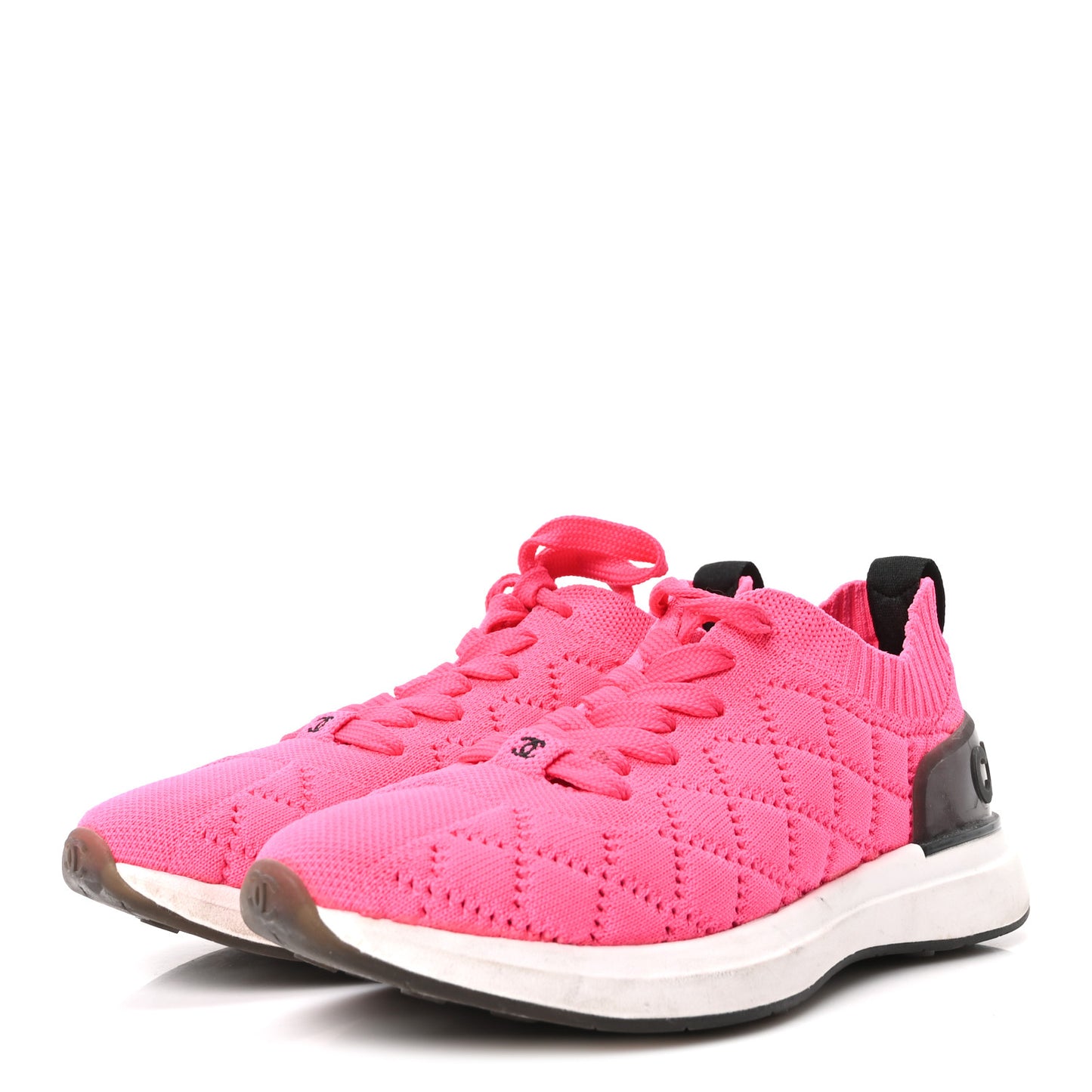 Mixed Fibers Quilted Womens CC Sneakers 37.5 Bright Pink