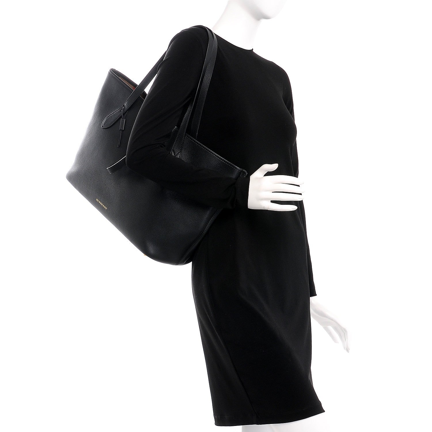 Burberry Grainy Calfskin Medium Honeybrook Tote Black 2 of 11