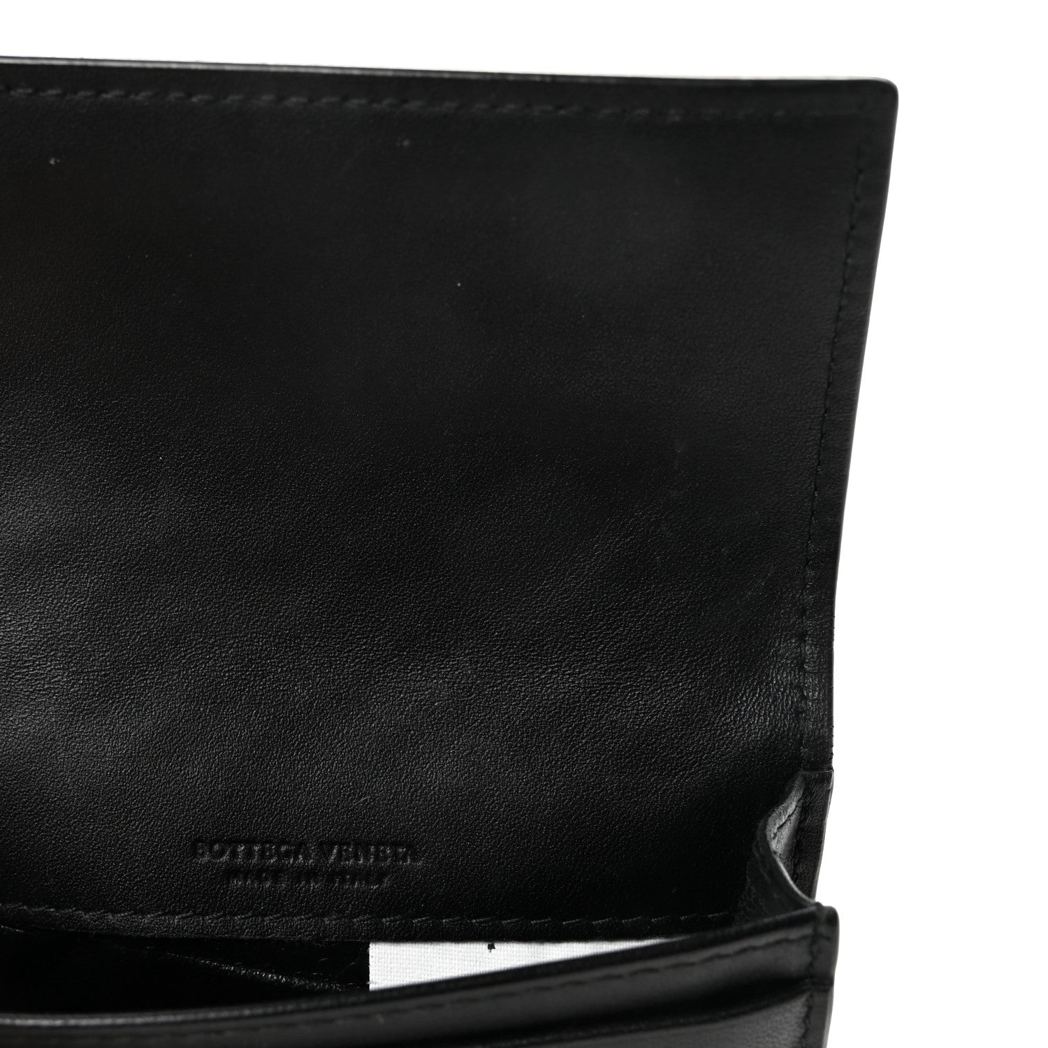 Bottega Veneta Calfskin Intrecciato Flap Card Case Black 6 of 7
