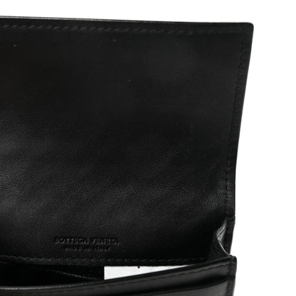Bottega Veneta Calfskin Intrecciato Flap Card Case Black 6 of 7