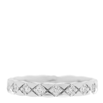 Chanel 18K White Gold Diamond Mini Coco Crush Ring 52 6 1 of 5