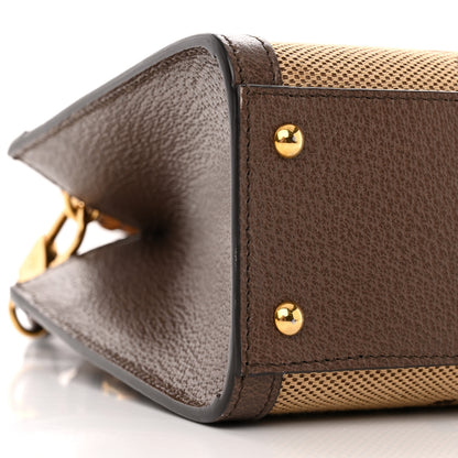 Gucci Monogram Jumbo GG Textured Dollar Calfskin Mini Diana Tote Bag Camel Ebony New Acero 9 of 10