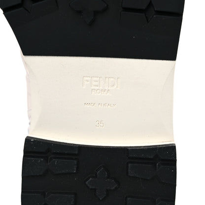 Fendi Nappa FF Embossed Womens Biker Boots 35 Snow 6 of 11