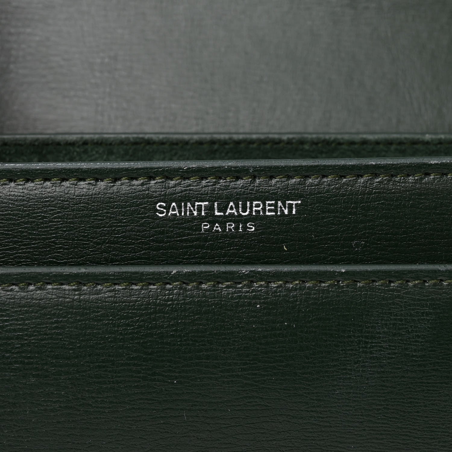 Saint Laurent Calfskin Medium Monogram Sunset Dark Green 5 of 9