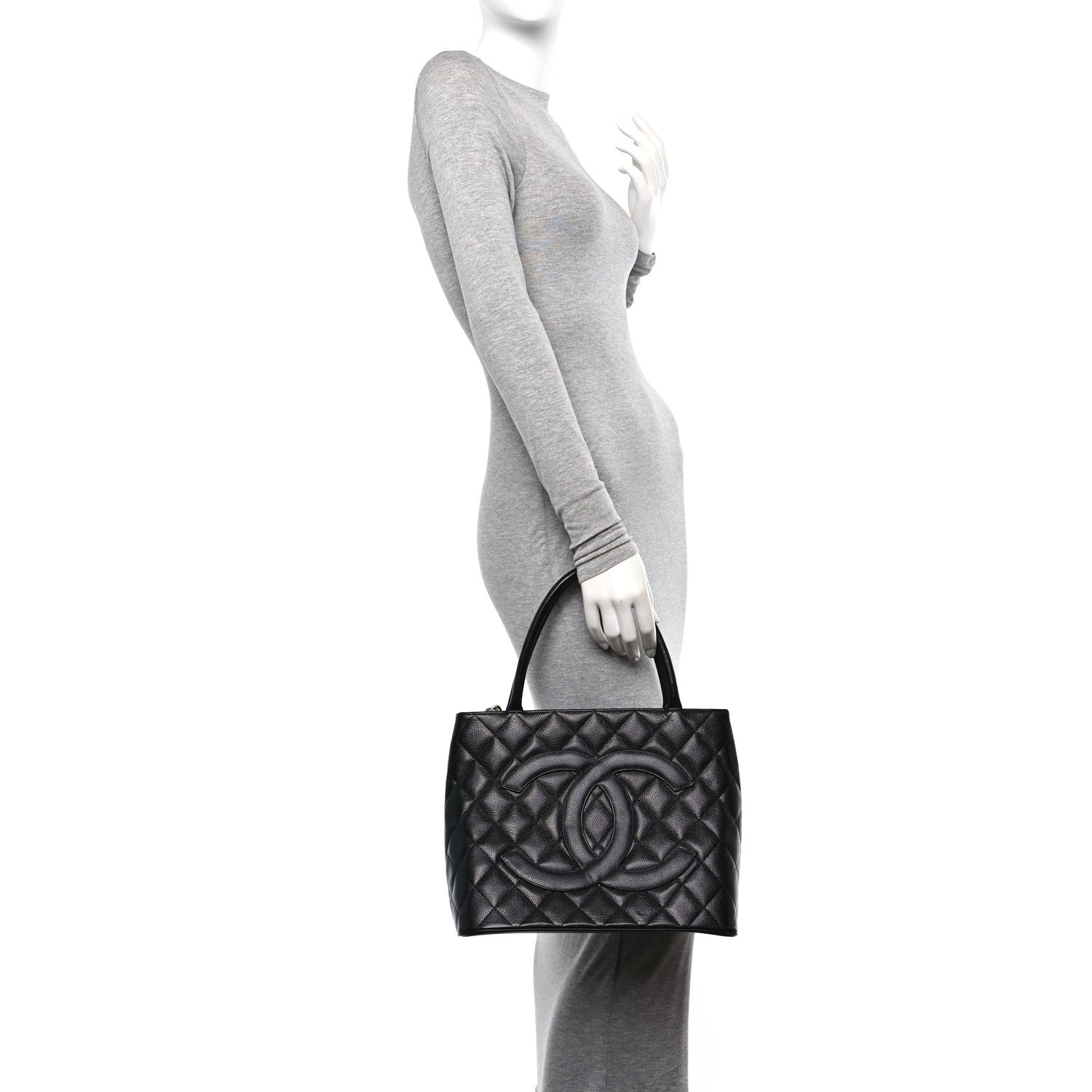 Chanel Caviar Quilted Medallion Tote Black 2 of 9
