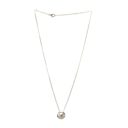 Cartier 18K Yellow Gold Diamond Mother of Pearl XS Amulette de Cartier Pendant Necklace 3 of 7