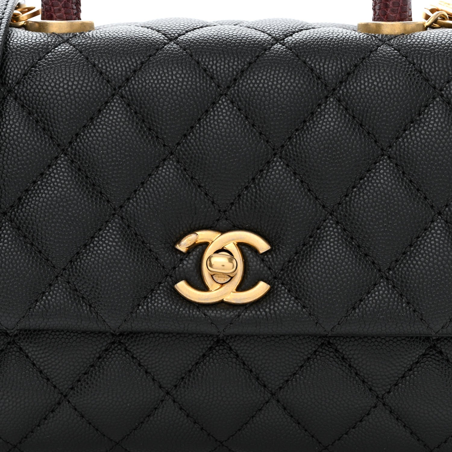 Chanel Caviar Lizard Quilted Mini Coco Handle Flap Black 8 of 10
