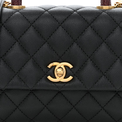 Chanel Caviar Lizard Quilted Mini Coco Handle Flap Black 8 of 10