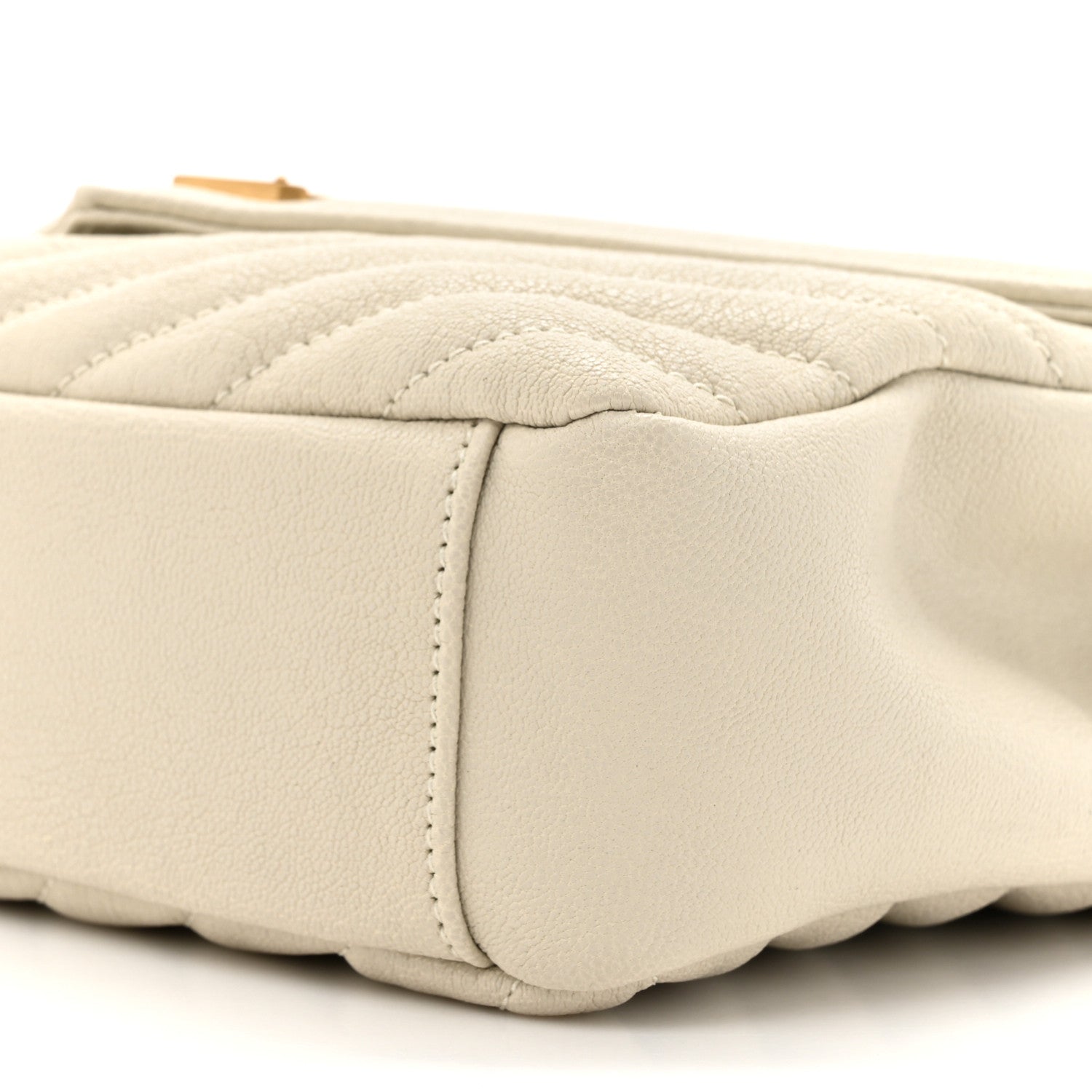 Saint Laurent Sheepskin Matelasse Chevron Monogram Medium College Bag Crema Soft 9 of 10