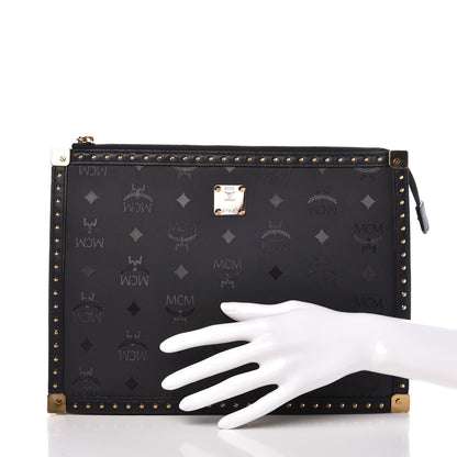 MCM Coated Canvas Studded Pouch Black 2 of 6