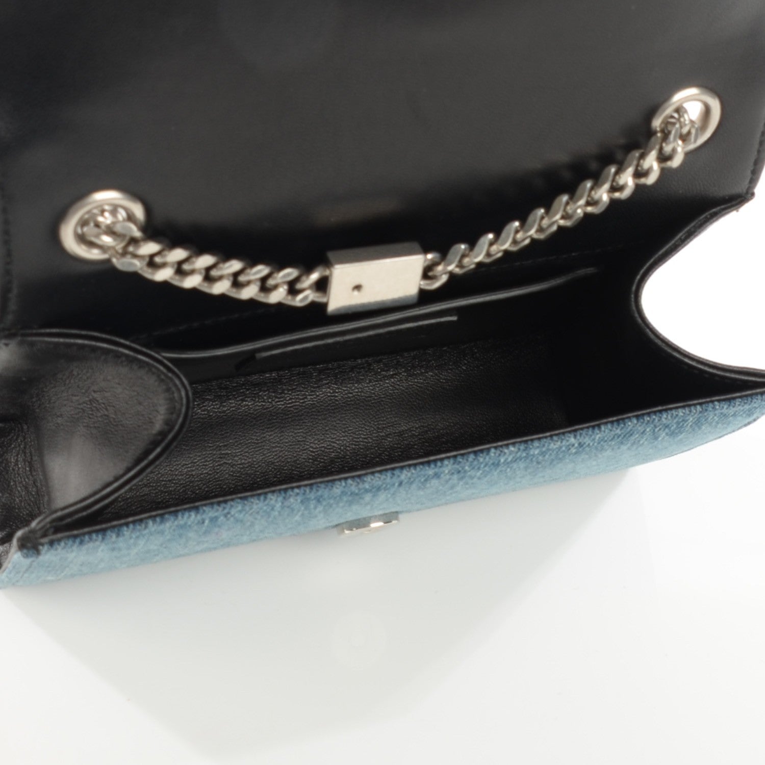 Saint Laurent Denim Small Classic Monogram Satchel Blue 5 of 7