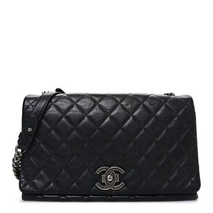 Chanel Metallic Goatskin Large City Rock Flap Black 1 of 10