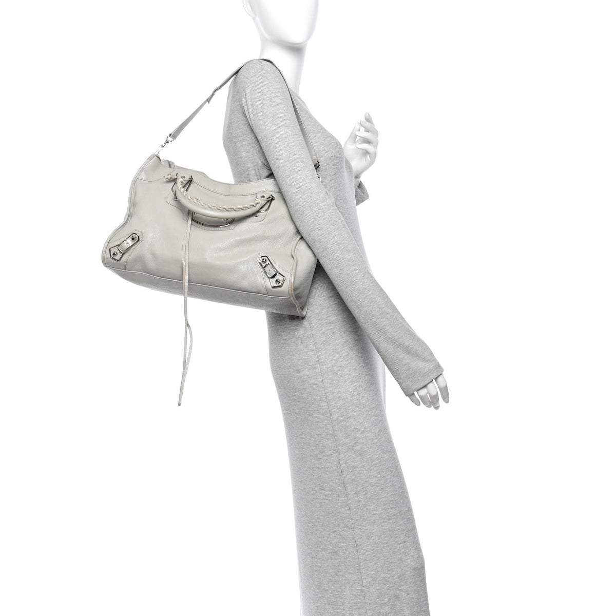 Balenciaga Chevre Silver Metallic Edge Hardware City Gris Glace 2 of 14
