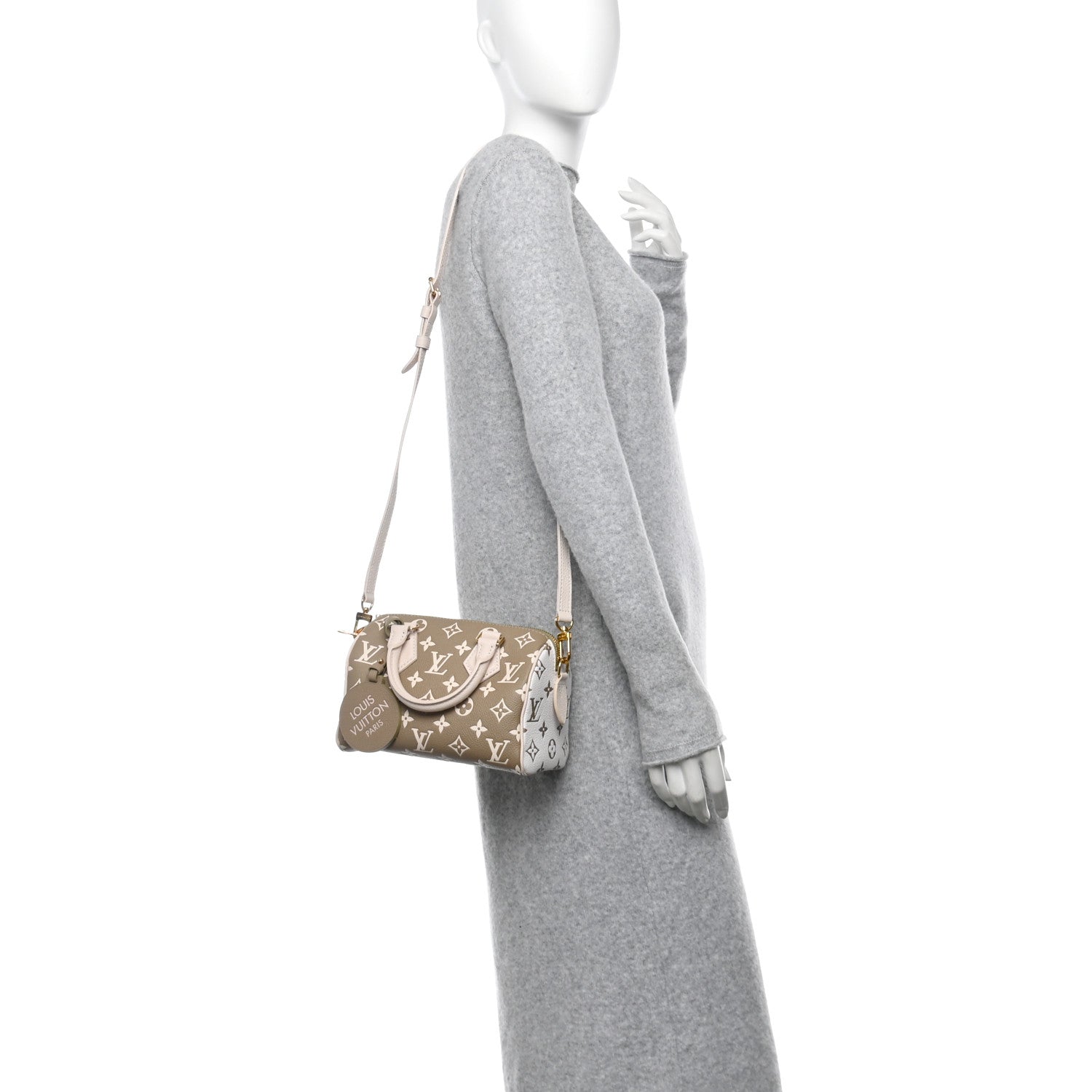 Louis Vuitton Empreinte Monogram Spring in the City Speedy Bandouliere 20 Kaki Beige Cream 2 of 9