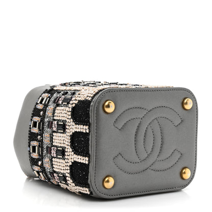 Chanel Metallic Lambskin Crystal Metiers D'Art Chateau de Chenonceau Bucket Bag Grey 4 of 10