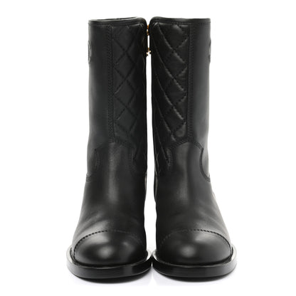 Chanel Calfskin CC Boots 37 Black 2 of 9