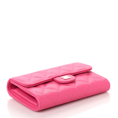 Chanel Caviar Quilted Medium Flap Wallet Pink 4 of 9