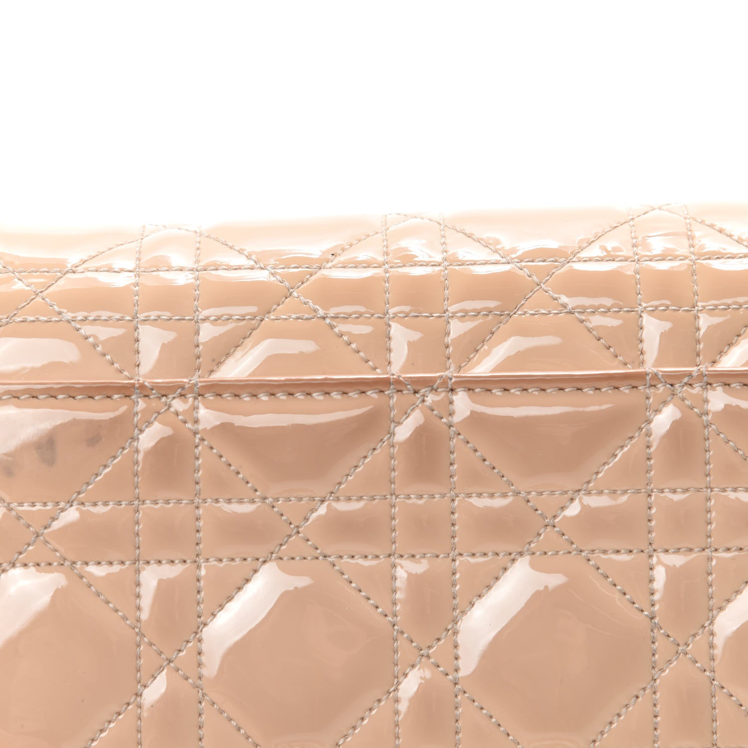 Christian Dior Patent Cannage Miss Dior Promenade Pouch Beige 8 of 13