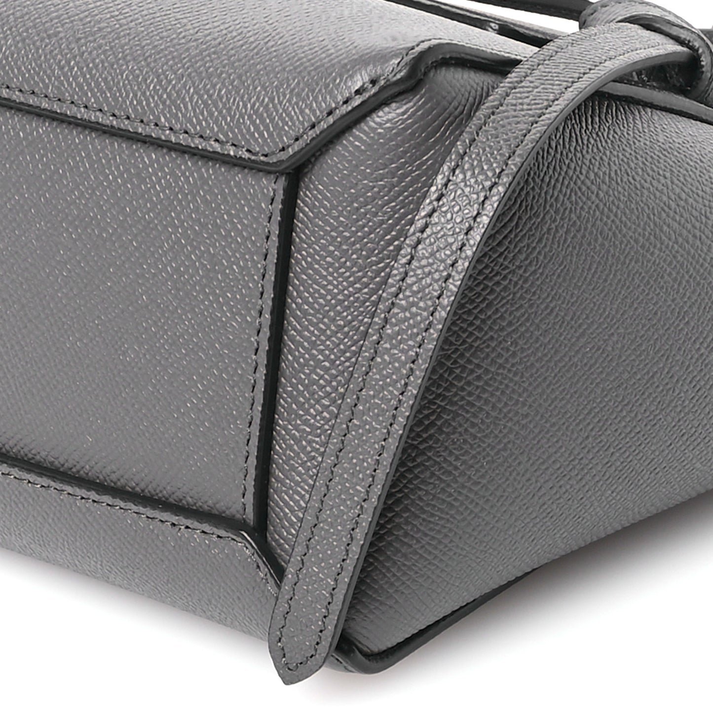 Grained Calfskin Nano Belt Bag Grey