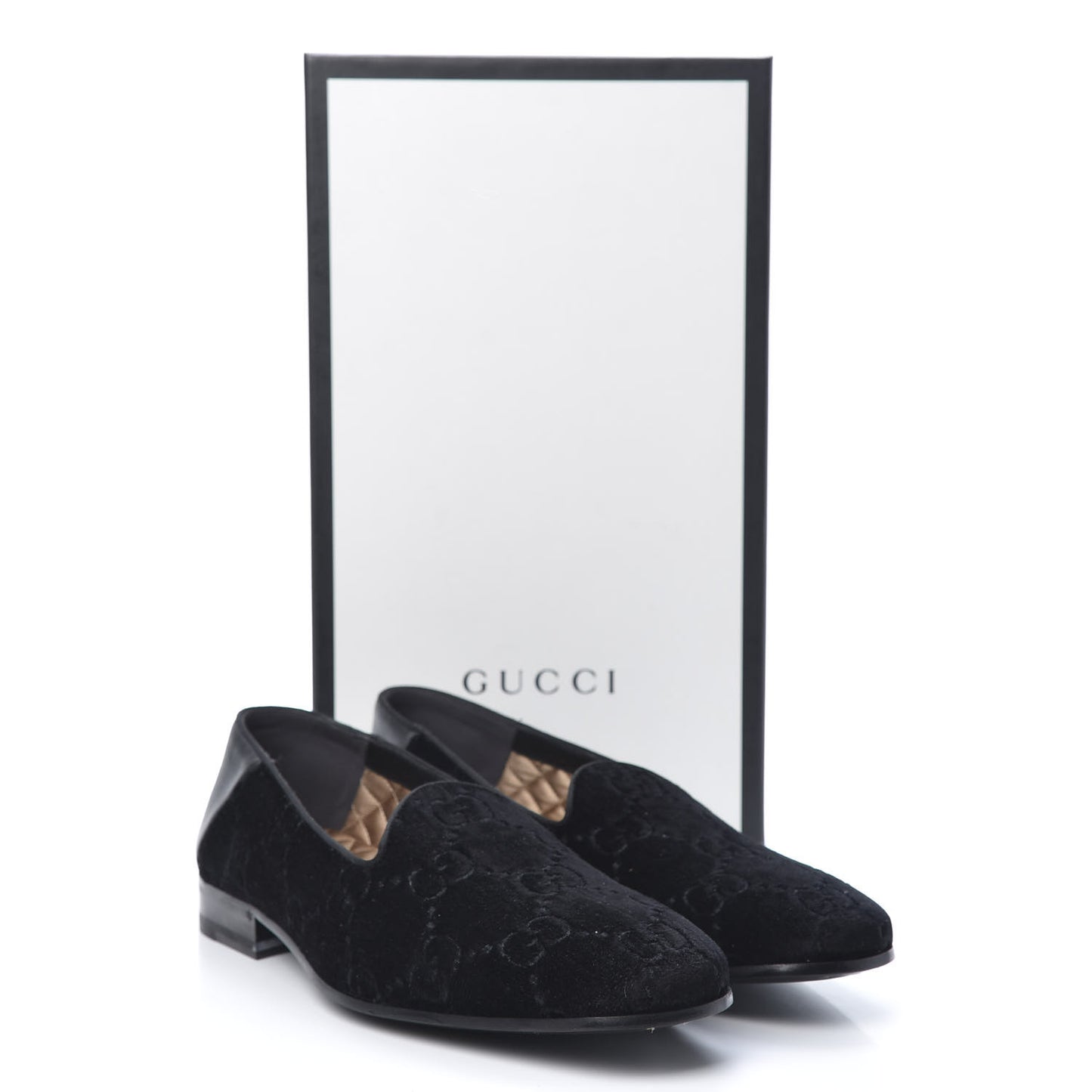Velvet GG Monogram Mens Loafers 8.5 Black