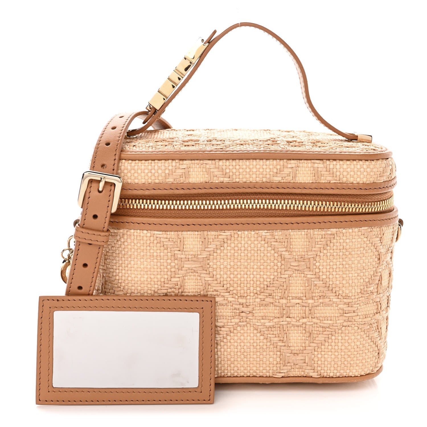 Christian Dior Raffia Cannage Small Vanity Case Beige 1 of 11
