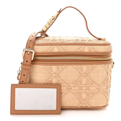 Christian Dior Raffia Cannage Small Vanity Case Beige 1 of 11