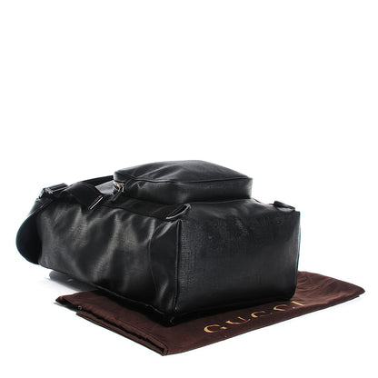Gucci Coated Canvas Interlocking G Double Buckle Backpack Black 4 of 7