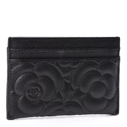 Chanel Caviar Camellia Embossed Card Holder Black 2 of 9