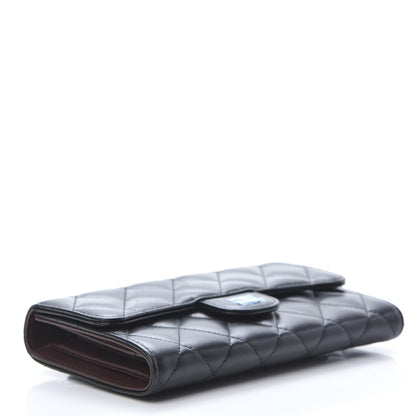 Chanel Lambskin Quilted Large Flap Wallet Black 4 of 12
