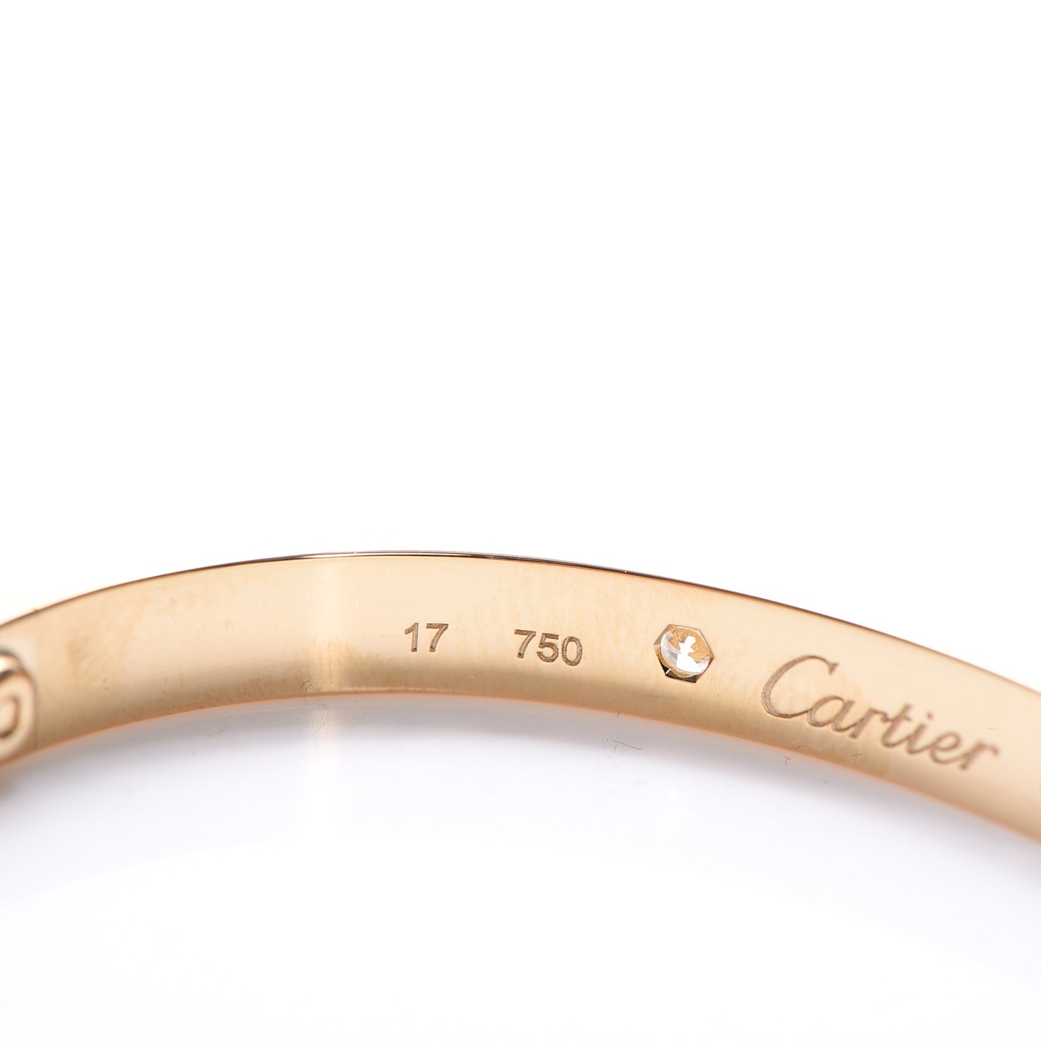 Cartier 18K Yellow Gold 4 Diamond LOVE Bracelet 17 6 of 10