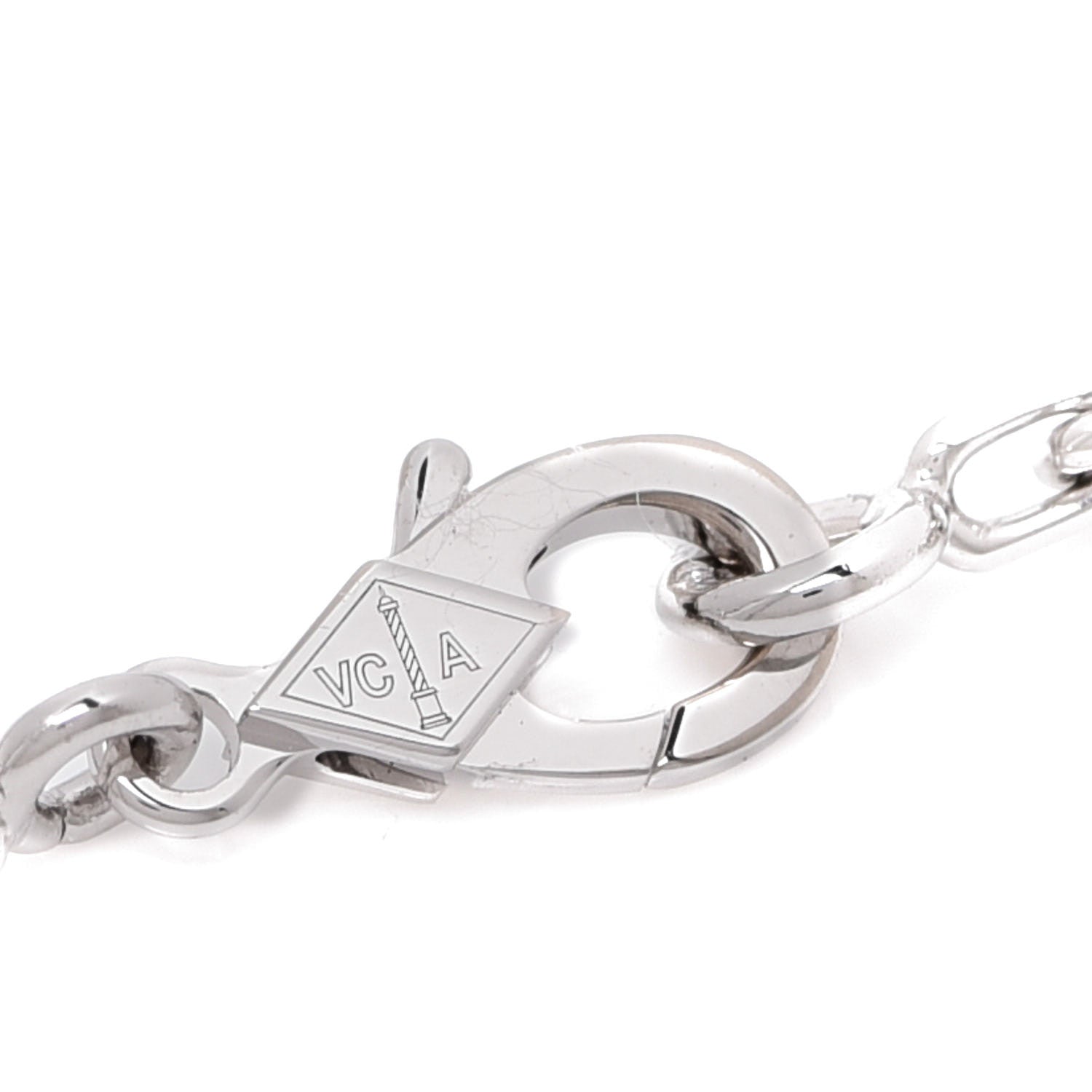 Van Cleef & Arpels 18K White Gold Mother of Pearl 5 Motifs Vintage Alhambra Bracelet 6 of 7