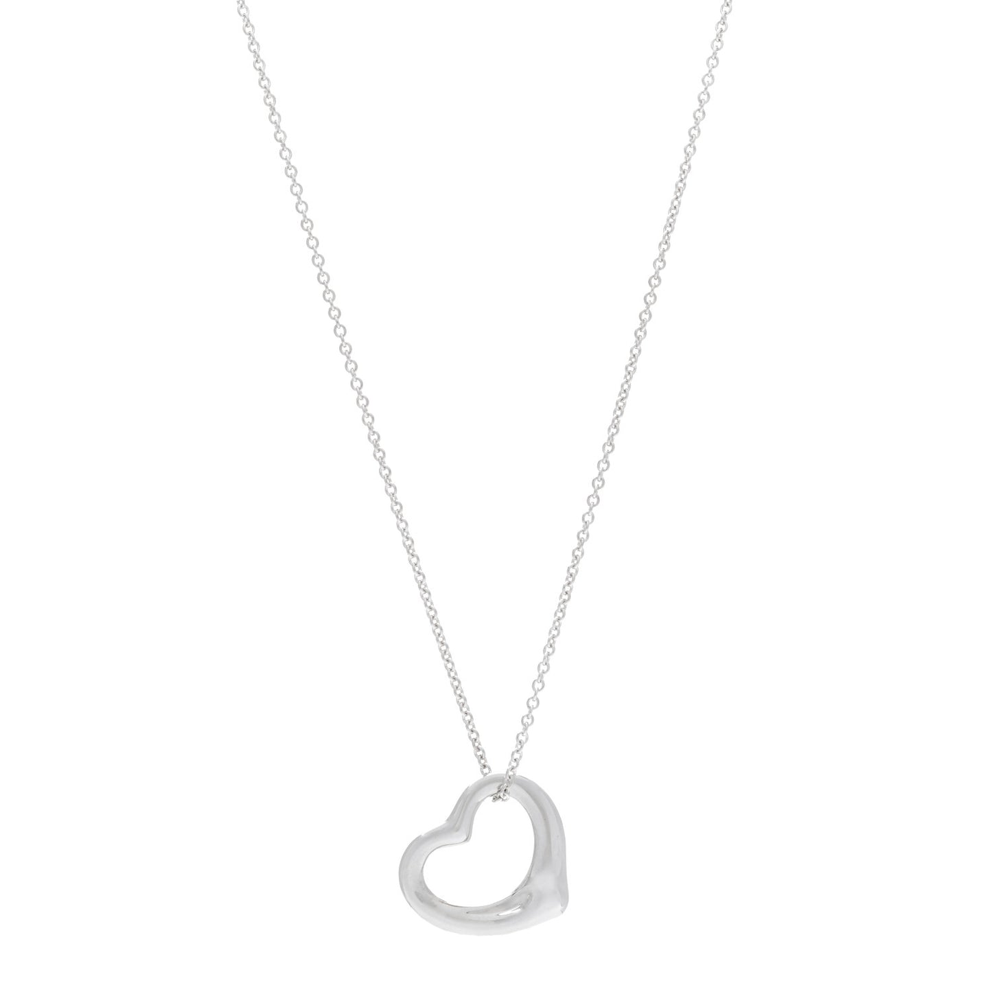 Sterling Silver 22mm Elsa Peretti Open Heart Pendant Necklace